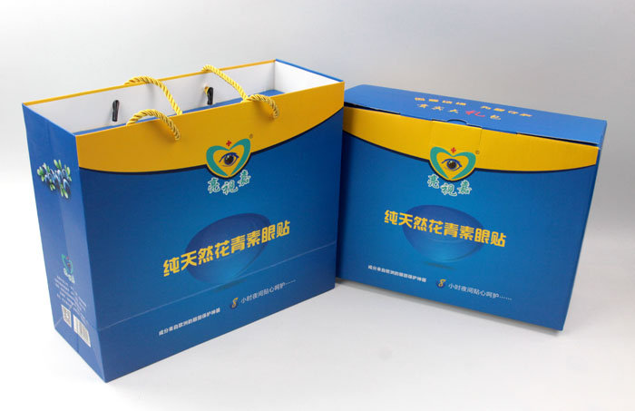 哪里可以做禮盒包裝？護(hù)眼神器亮視嘉護(hù)眼貼禮盒包裝+手提袋套裝出自長(zhǎng)沙印刷廠